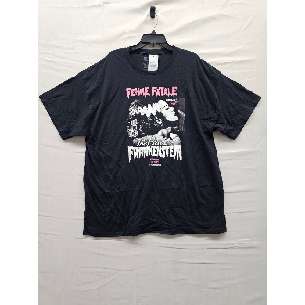 Universal Monsters Bride of Frankenstein Femme Fatale Black Tee Shirt XXL NEW